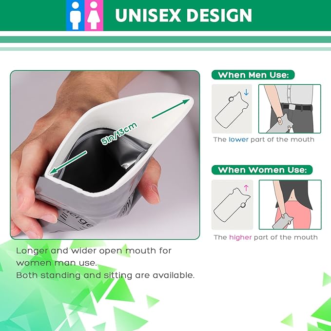 OUMEE 28/23/20/12/8 Pack Disposable Urine Bags, 700ML Travel Pee Bags Unisex Urinal Bag Vomit Bag for Travel Traffic Jam Emergency Portable Camping Urinal Bags for Men Women