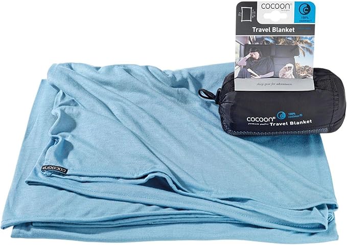 COCOON - Coolmax Travel Blanket | Compact Throw Blanket for Camping and Hiking | Fits in Backpack | Attaches to Luggage | Travel Essential | Fast Drying (Regular 70" x 55")