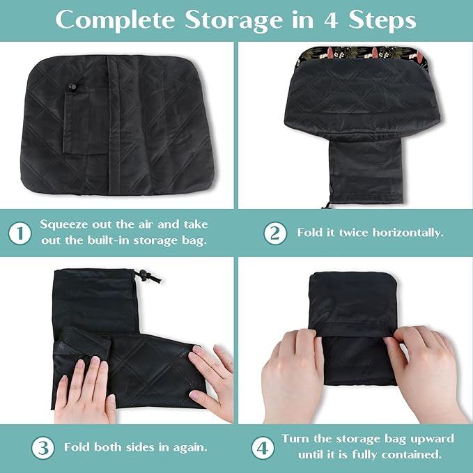 Inflatable Camping Pillow, Patterned Travel Backpacking Pillow, Lightweight & Portable Hiking Beach Pillow, Travel Camping Essential Accessories for Adult & Kids