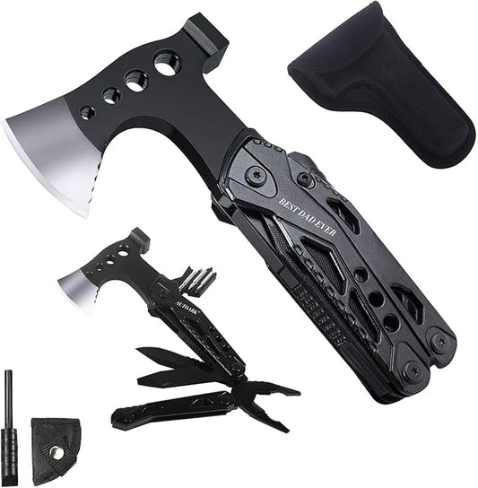 Gifts for Dad from Daughter Son,All in One Survival Tools Axe Hammer Multitool Camping Accessories,Birthday Father's day Christmas Thanksgiving day Gift Ideas for Men Father Him,ATH-702