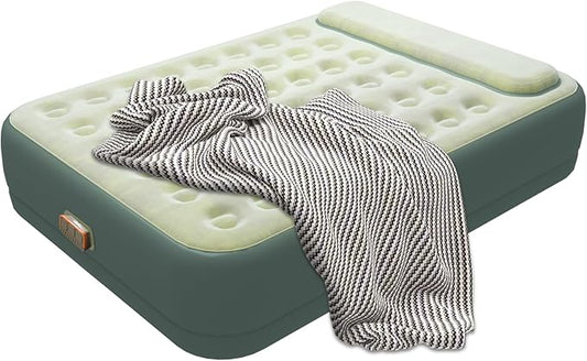 Twin Air Mattress, Upgrade Wireless Inflatable Mattress with 2600mAh Rechargeable Battery Built-In Pump for Quick and Easy Inflation/Deflation, Ideal Inflatable Bed for Home, Camping and Guests