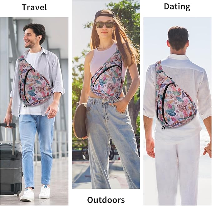 HUA ANGEL Crossbody Sling Bag for Men & Women Lightweight Waterproof Chest Shoulder Bag for Travel Hiking & Everyday Use