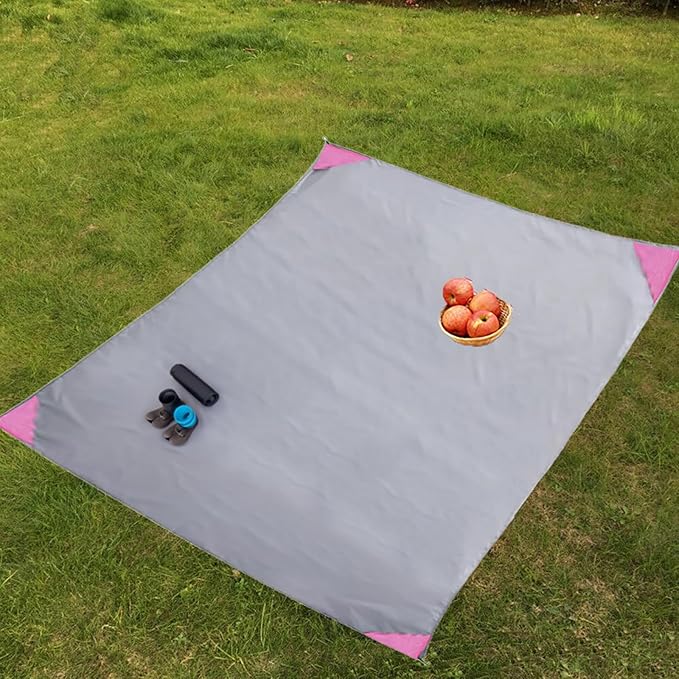 Small Picnic Blanket ，55 * 60 Inches，Waterproof， Portable，Suitable for Beaches, Parks, Lawns, Traveling, Camping，Music Festivals，（Powderhorn）