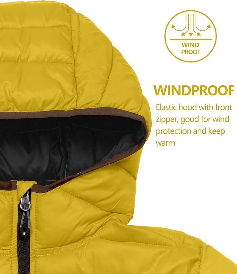 Little Donkey Andy Women's Packable Lightweight Puffer Jacket Hooded Windproof Winter Coat with Recycled Insulation