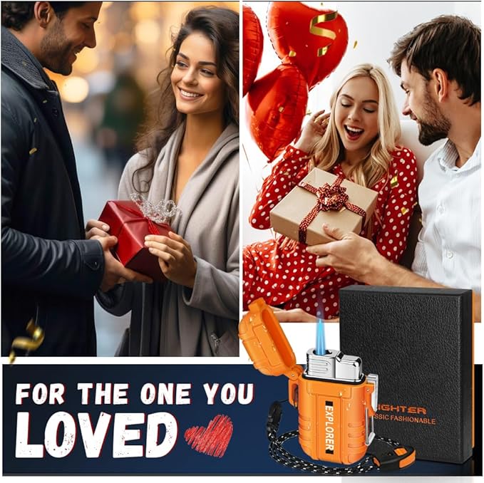 Torch Lighter, Waterproof, Windproof, refillable Butane Gas Lighters for Camping, Grill, BBQ, Fireworks