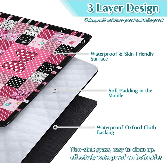 Pink Picnic Blanket Waterproof Foldable Extra Large Picnic Mat Beach Blanket 60"x80" for Camping Beach Hiking Patio Party Outdoor Decor Gifts
