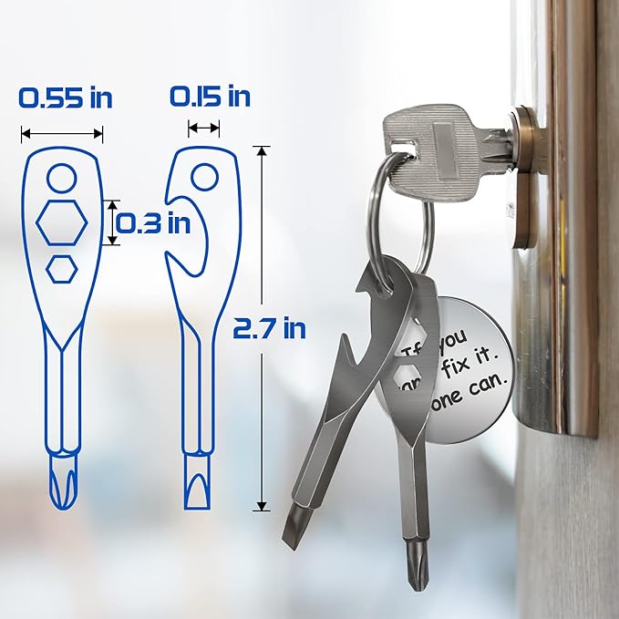 PASTACO Keychain Screwdriver Tool Christmas Gifts for Men, Cool Gadgets Stocking Stuffers for Him Dad Boyfriend Husband