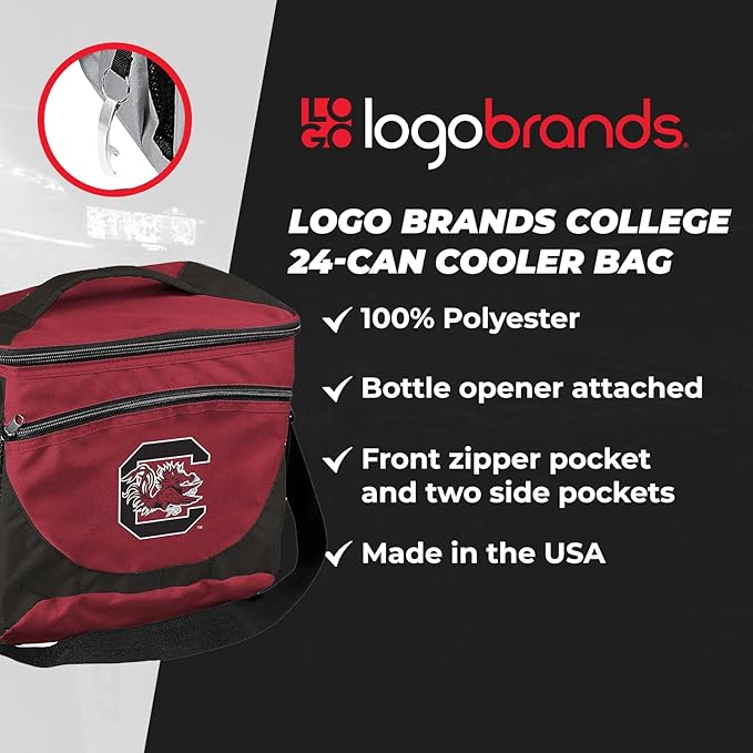 Logo Brands NCAA Unisex Adult 24-Can Cooler with Bottle Opener and Front Dry Storage Pocket, One Size, Multicolor