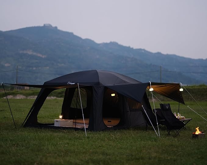 Vidalido 8-10 Person Camping Tent with 3 Door 2 Room Large Family Cabin Tents, Double Layer Waterproof Portable Glamping Tent, Big Tents for Outdoor Picnic Camping Hiking and Family Gathering