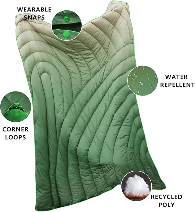 Camping Blanket,Packable Down Alternative Puffy Printed Camping Blanket Lightweight Outdoor Blanket for Camping,Traveling, Stadium, Hiking, Picnics