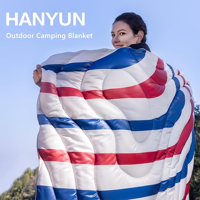 HANYUN Camping Blanket - Outdoor Travel Blanket, Waterproof Quilt for Camping, Stadium, Hiking, Beach Trips, Concerts& Festival - 52"x75" Rhombus Quilting Blanket