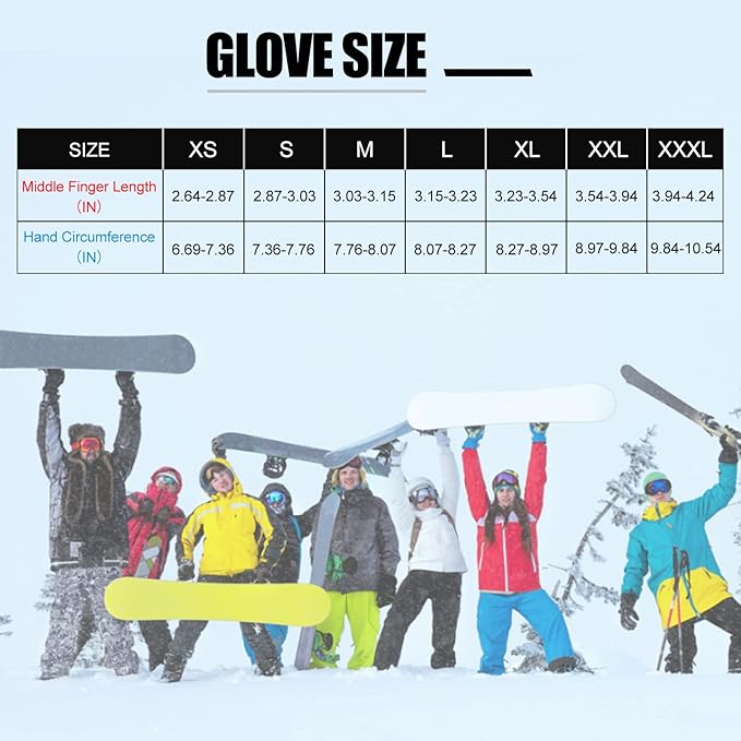 Heated Gloves Electric Battery Heated Gloves Rechargeable for Men Women Heated Ski Gloves Water Resistant Touchscreen 7.4V 2200mAh up to 6.5hrs for Skiing Hiking Motorcycling Camping
