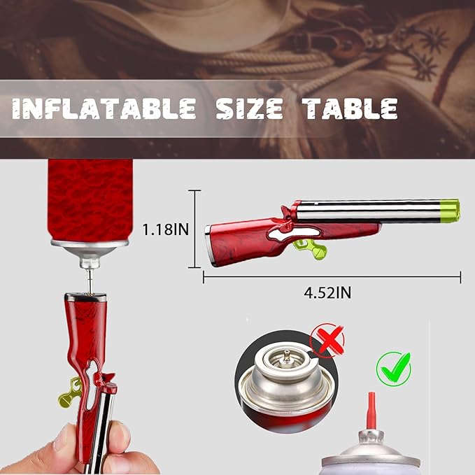 Cool Butane Torch Lighters,Vintage Novelty Lighter, Refillable & Adjustable,Unique Mini Lighter for Men Fireplace Candles Camping BBQ (No Gas) (Red Pattern)