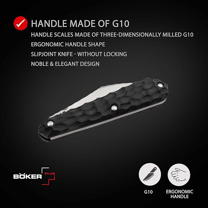 Boker Plus Koteyka - two-handed pocket knife with G10 handle scales - outdoor folding knife with D2 blade - 2-hand knife