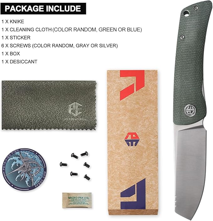 Petrified fish PFE05 Flavorist,3.15" K110 Satin Blade, 94g Micarta Handle Front Flipper Liner lock Folding knife (Green)