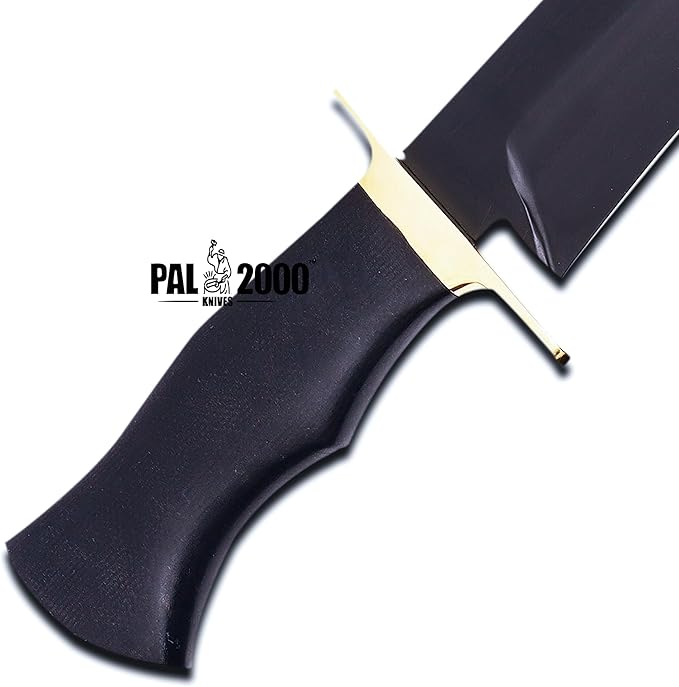 PAL 2000 KNIVES BOW-3157 Custom Handmade D2 Steel Hunting Knife Black Powder Coated Unique Personalized Knife Fixed Blade Tactical Survival Knife with Sheath
