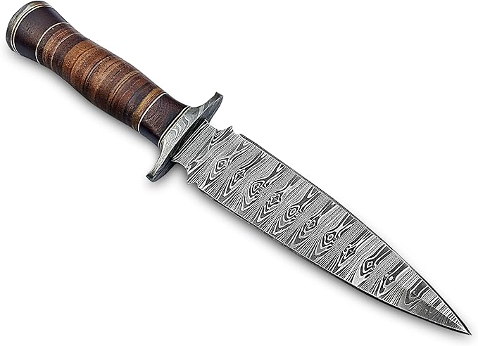 Handmade Damascus Steel Dagger Knife -13 Inches Fixed Blade Hunting Knife for Survival & Hunting - Premium Outdoor Gear for Hunters - Razor Sharp Edge With Sheath