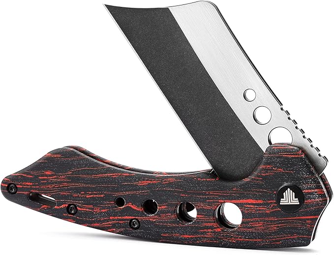 Folding EDC Knife for Men with Clip,Pocket Folded Knives for Outdoor Camping Hiking,3.7" PVD Coating Stonewash &Handle Satin 154CM Flipper Blade,Mensae-03RB