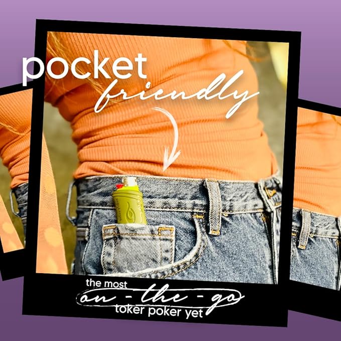 Toker Poker - Mini Bic, Keychain, Lighter Case, Multi Tool of Camping and other (Lavender)