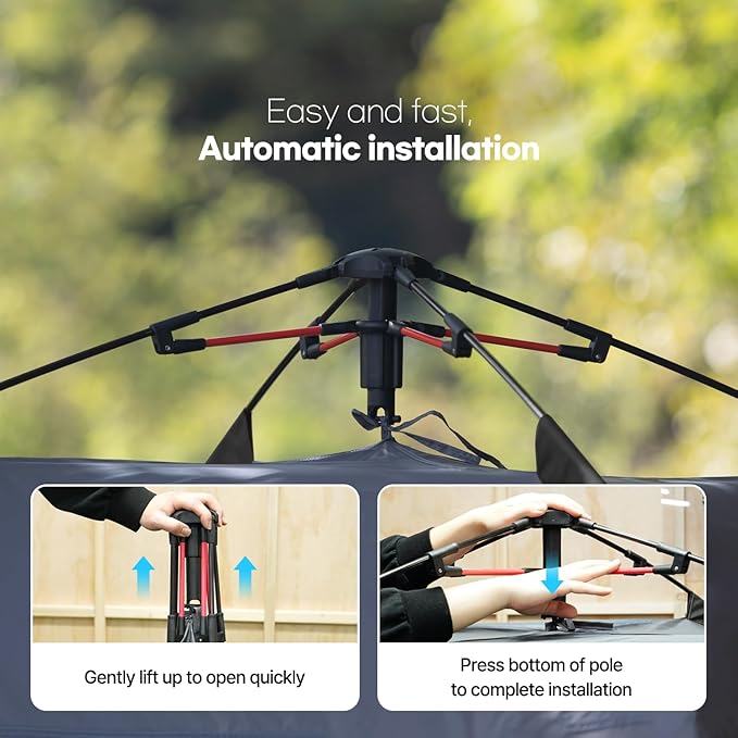 Instant Tents for Camping, 2-3 Person Pop Up Camping Tent, 60s Easy Setup Waterproof Dome Tent for Camping Beach Outdoor Travel