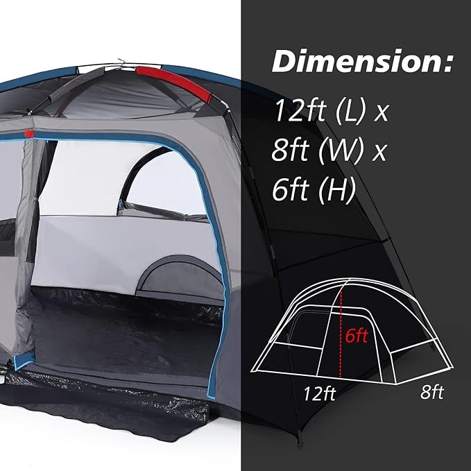 Camping Tent, Tent for Camping, Easy Set up Camping Tent for 6 Person Outdoor Traveling, Light Blue
