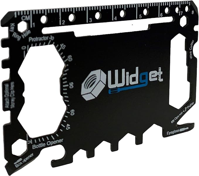 W4W, Multi purpose survival Pocket tool - Stocking Stuffers for Men Great Christmas gifts - Credit Card Wallet Size Ninja Multitool - 43 in 1 (Black)