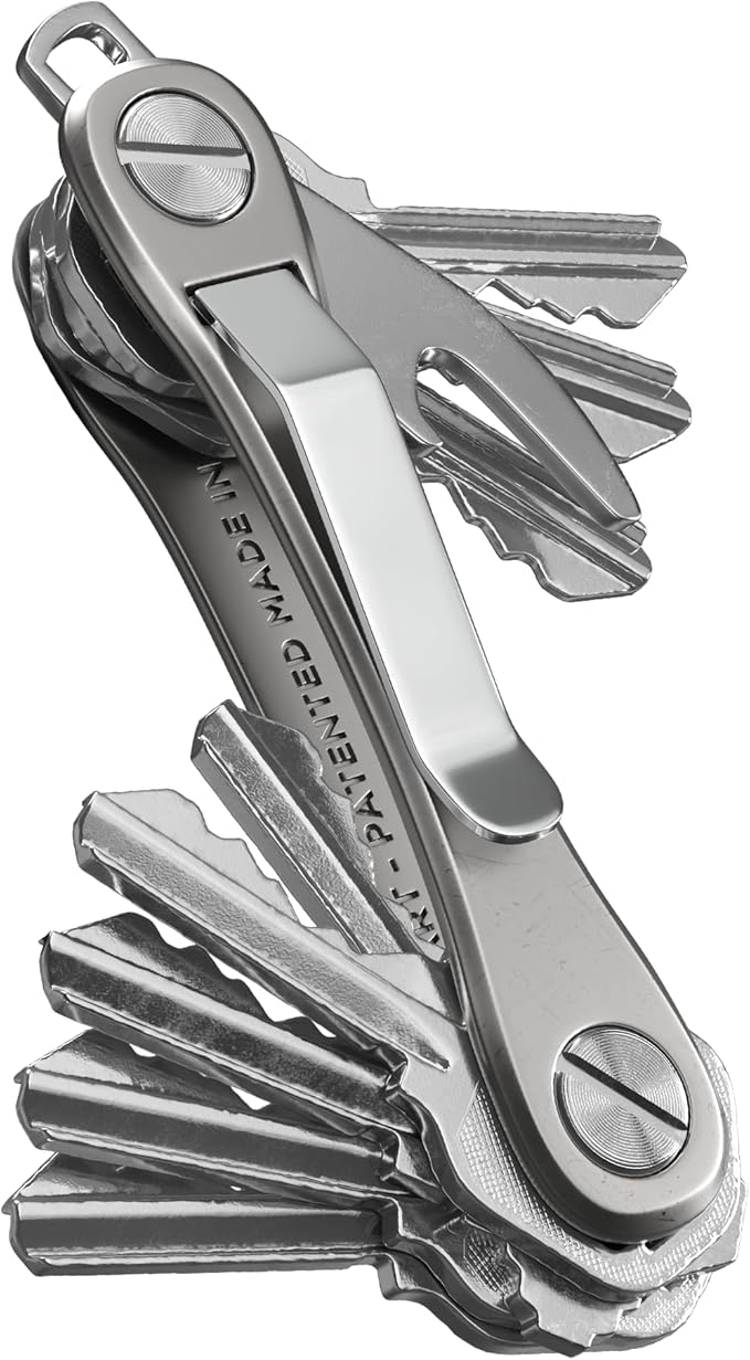 KeySmart Rugged Key Organizer for Men - Compact Multi-Tool Key Holder with Bottle Opener and Pocket Clip (Up to 14 Keys)