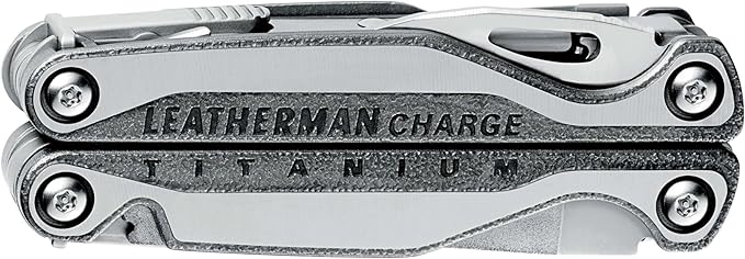 Leatherman Charge Plus TTi - Titanium multi-tool with all locking tools including knives, pliers, saw and screwdriver, camping and fishing tool made in the USA, in stainless steel