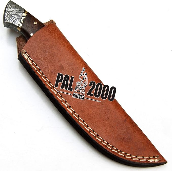 PAL 2000 KNIVES BOW-9568 Custom Handmade Damascus Steel Fixed Blade Hunting Knife With Sheath