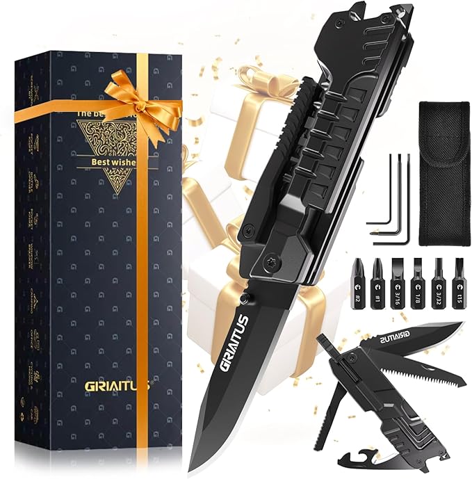 Gifts for Men, Christmas Stocking Stuffers for Dad from Daughter Son, Multitool Knife 17 in 1 EDC Gear Cool Men Gift Unique Birthday Gifts for Dad, Gifts for Him Husband Father Grandpa Camping