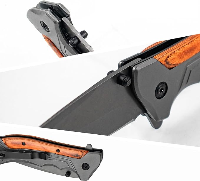 MK5 Folding Knife Cool Sharp Folding Pocket Knife with Liner Lock, Pocket Knife for Fishing,Camping,Hiking (Grey)