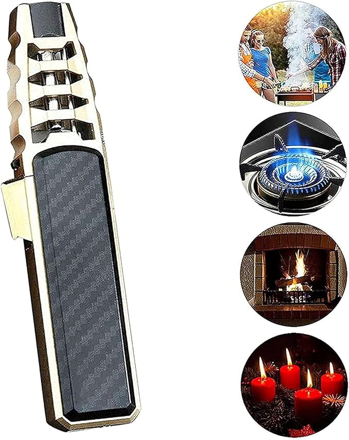 Solar Beam Torch - The Hottest Torch on Earth, Turbine Torch Lighter Jet Flame, Butane Gas for Candle Camping BBQ Kitchen- Butane Not Included, Windproof, 41A4