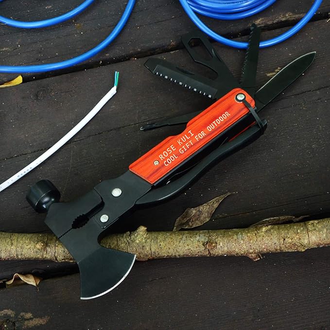 Camping Accessories Multitool,18 in 1 Multitool Hatchet Gift for Men Women Multitool Camping Axe Hammer Saw Screwdrivers Pliers Birthday Gifts for Dad Husband Boyfriend