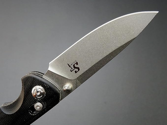 Sitivien ST110 Folding Knife, D2 Blade and Micarta Handle Pocket Knife, EDC Tool Knife with Pocket Clip for Outdoor Camping Hiking Survival(Black) …