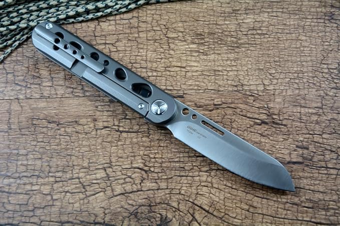 TWO SUN TS294 D2 Blade Outdoor Folding Knife Hollowed Titanium Handle