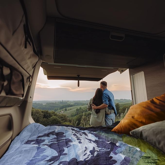 Outdoor Puffy Camping Blanket, Lightweight Windproof Warm Stadium Blanket, Packable Travel Camping Quilt for Cold Weather，Hiking, Backpacking,Sleeping, Hammock, Adventure 78"x 56"