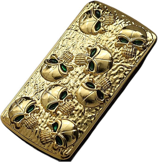 Cool Metal Skull Butane Torch Lighter Refillable Novelty Lighter for Fireplace Candle Camping BBQ (Without Gas) (10)
