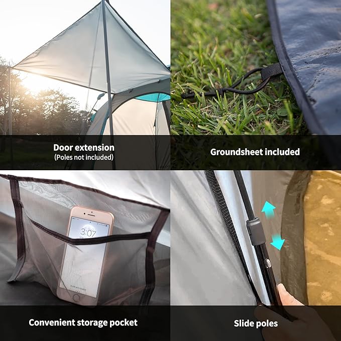 Instant Tents for Camping, 2-3 Person Pop Up Camping Tent, 60s Easy Setup Waterproof Dome Tent for Camping Beach Outdoor Travel