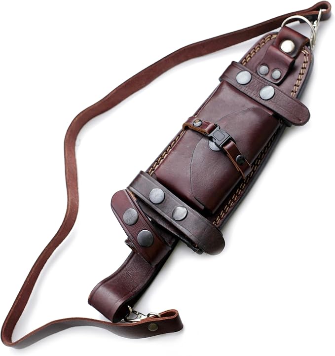 GCS Custom Handcrafted Bushcraft Dual-Carry Tracker Knife Blade Horizontal-Vertical Sheath GCS 205