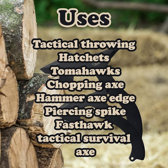 UZI Throwing Axes Combo - Includes 5.25-inch and 4-inch Blade Heads, Double Edged, Full Tang