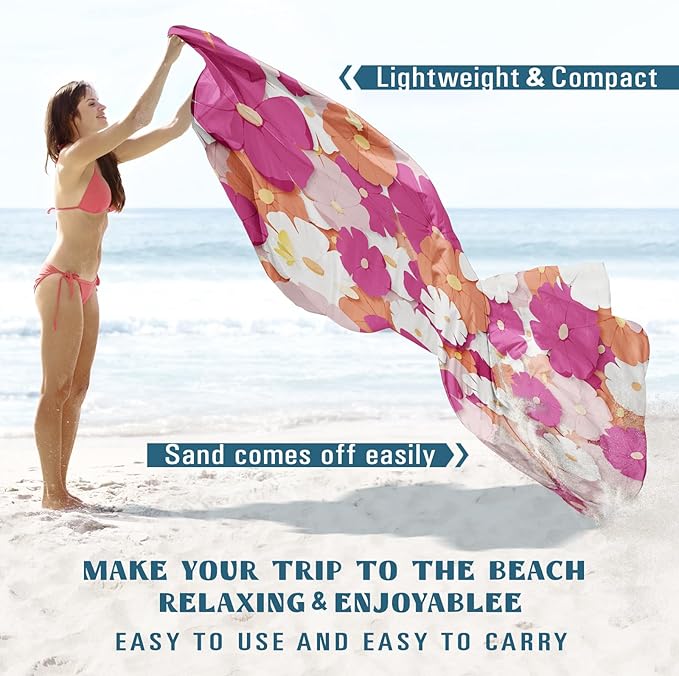 Beach Blanket Sandproof Waterproof 78''×81'' 1-5 Adults Oversized,Compact Lightweight Durable Beach Mat for Travel Camping Hiking Picnic Blanket
