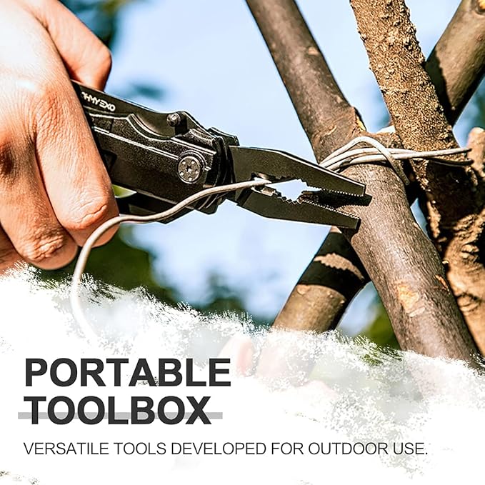 Stainless Steel Multi tool Pocket Folding Knife - Portable Utility Multitool w/Pliers, Bottle & Can Opener & More - Tactical Knives for Men - Great for EDC, Outdoor Survival, Hiking, Camping
