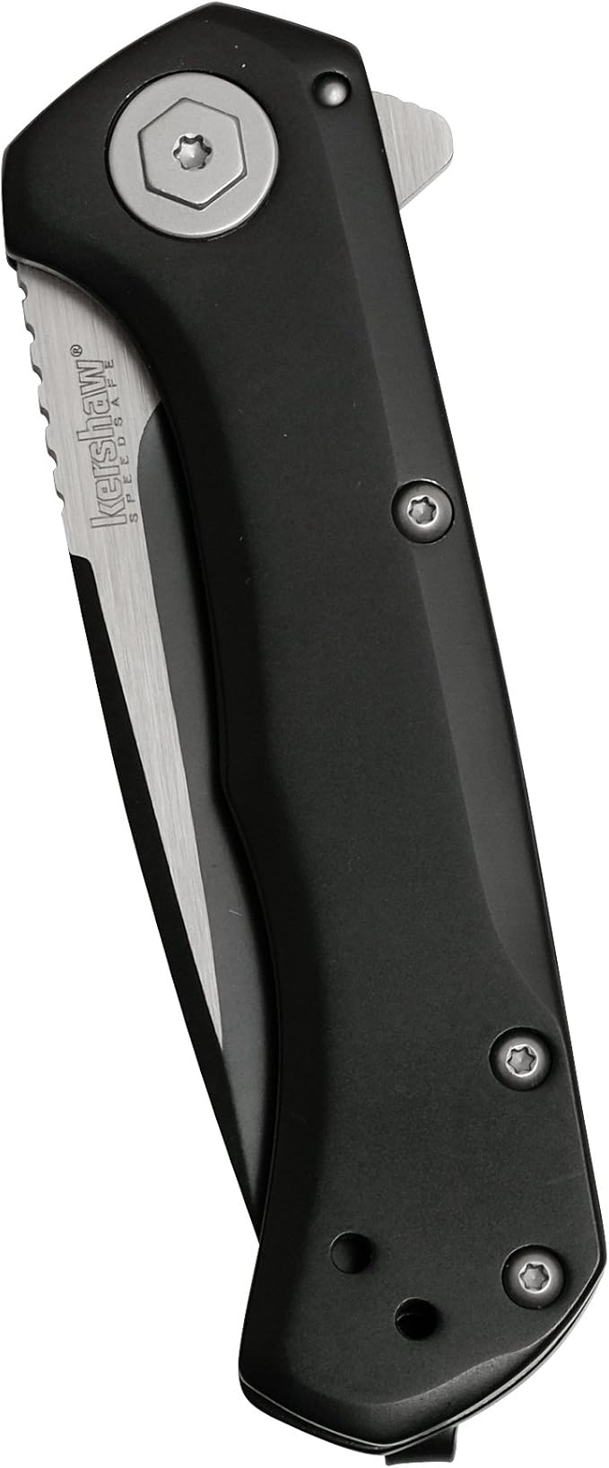 Kershaw Showtime Pocketknife, Black, 3" 8Cr13MoV Stainless Steel Drop Point Plain Edge Blade, One-Handed Assisted Flipper Opening EDC
