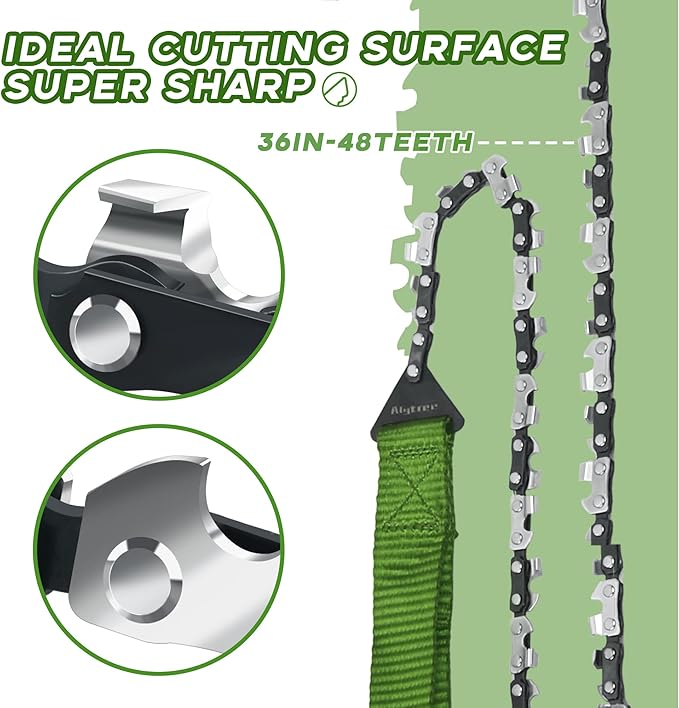 Pocket Chainsaw 36 Inch with Nylon Handle, 48 Sharp Teeth Pocket Chainsaw- 65Mn Heavy Duty Steel Hand Chain Saw, Folding Chainsaw for Survival & Hiking
