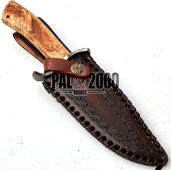 Snmm-9788 - Custom Handmade Damascus Steel Knife - Solid Wood Handle