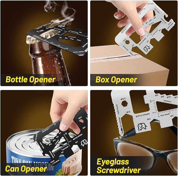 Stocking Stuffers for Adults Men,Gifts for Men,20-in-1 Credit Card Multitools,Christmas Gifts for Women,White Elephant Gifts for Adults,Tools Gadgets for Men Him Dad Husband Boys Teens