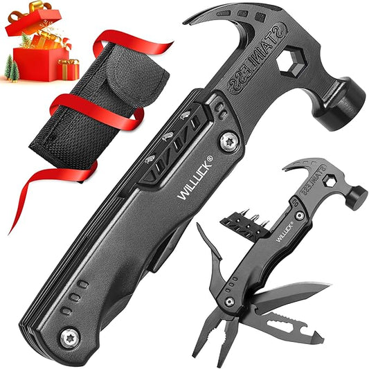 Stocking Stuffers for Men Multitool Gifts - Gifts for Men, Birthday Gifts for Men, Dad, Husband - Mens Stocking Stuffers, Christmas Men Gift Ideas - Hammer Gifts for Camping, Hiking, Groomsmen Gifts