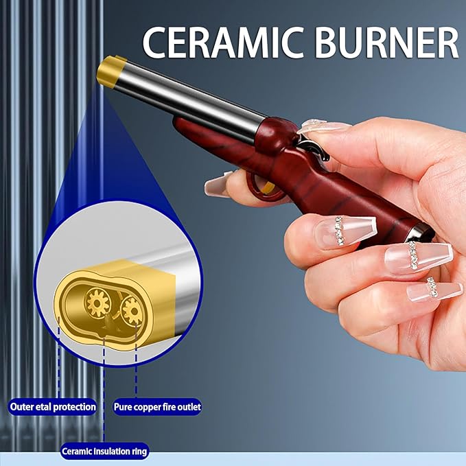 Cool Butane Torch Lighters,Vintage Novelty Lighter, Refillable & Adjustable,Unique Mini Lighter for Men Fireplace Candles Camping BBQ (No Gas) (Camouflage)