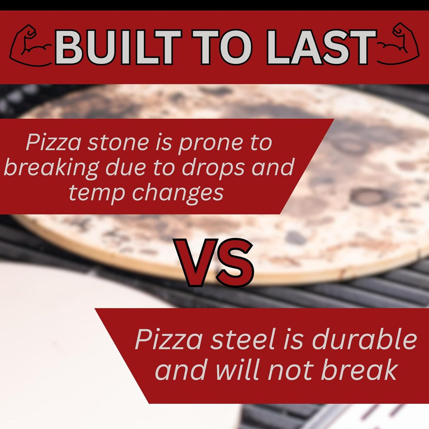 14" by 14" Pizza Steel (3/8" Deluxe Thickness) - Multipurpose Cooking Steel for Ovens & Grills - Made in the USA