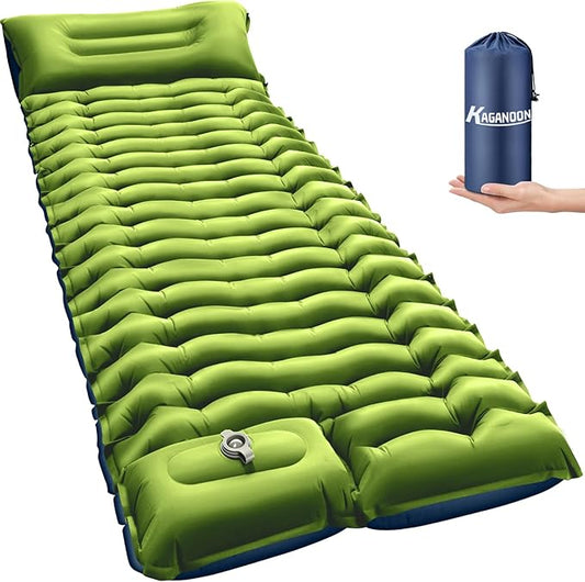 Sleeping Pad for Camping, Ultralight Inflatable Camping Mat with Pillow Built-in Foot Pump Sleeping Pads, Compact & Lightweight Air Mattress for Camping, Backpacking, Hiking